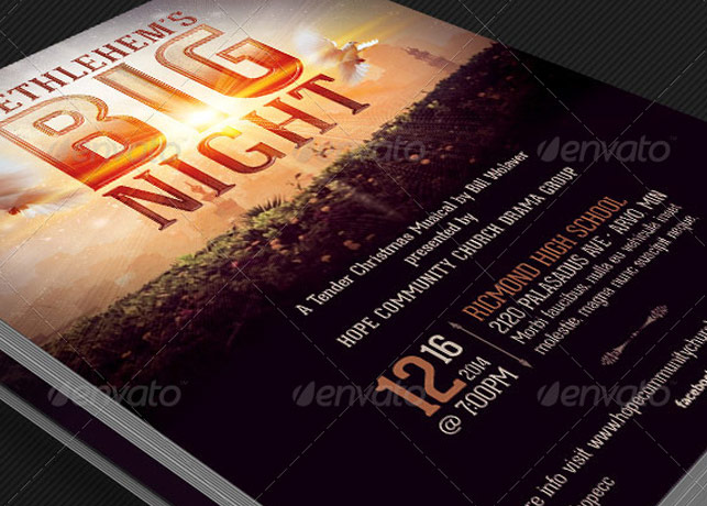 Bethlehem Christmas Play Church Flyer Template