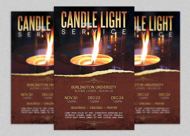 Candle Light Service Flyer Template