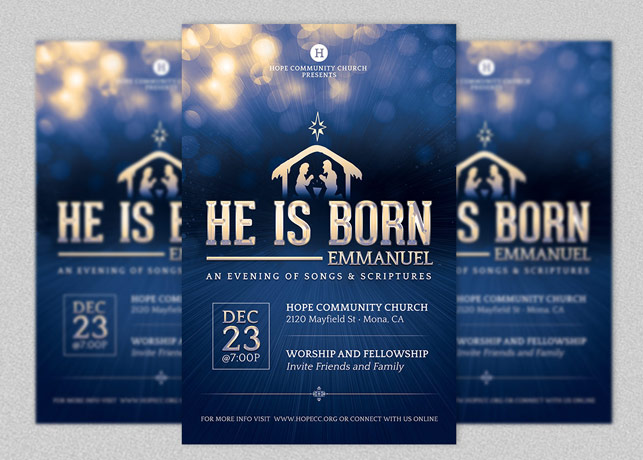 Emmanuel Christmas Flyer and Poster