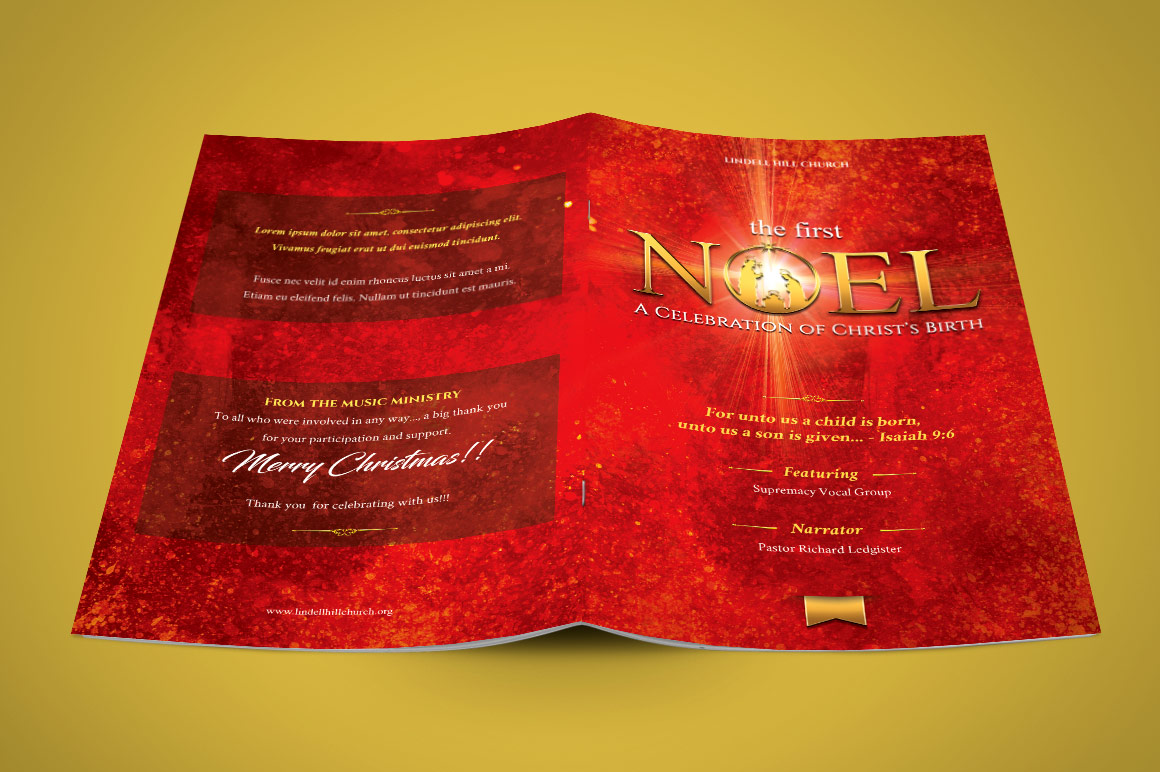 First Noel Christmas Concert Program Template