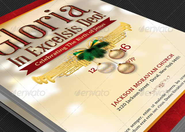 Gloria Christmas Cantata Flyer Template