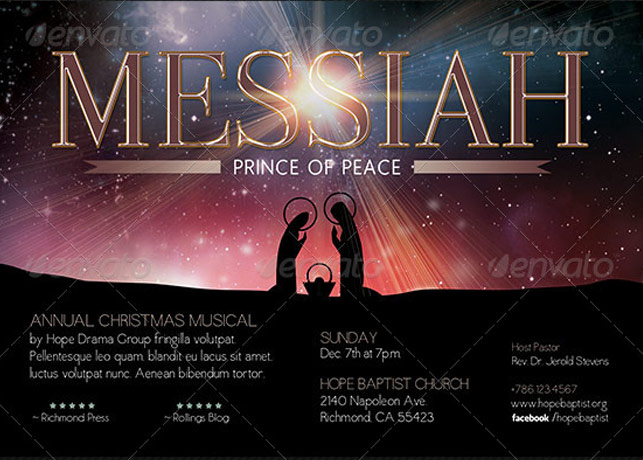 Messiah Christmas Cantata Flyer Template