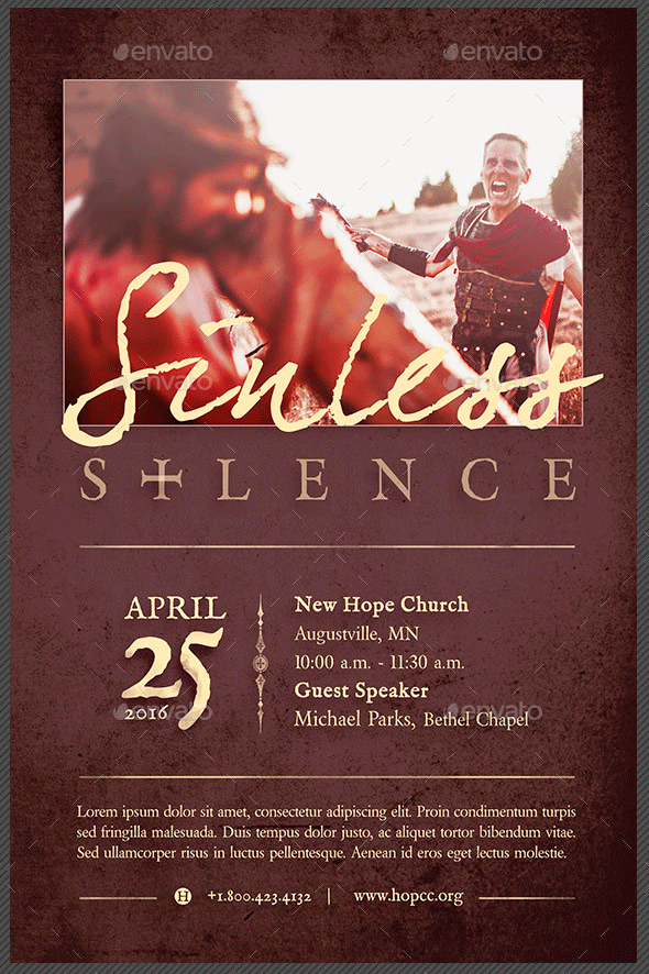 Sinless Silence Flyer Poster template