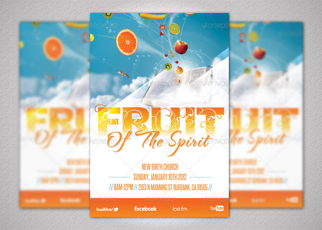 Fruit of the Spirit Church Flyer and CD Template