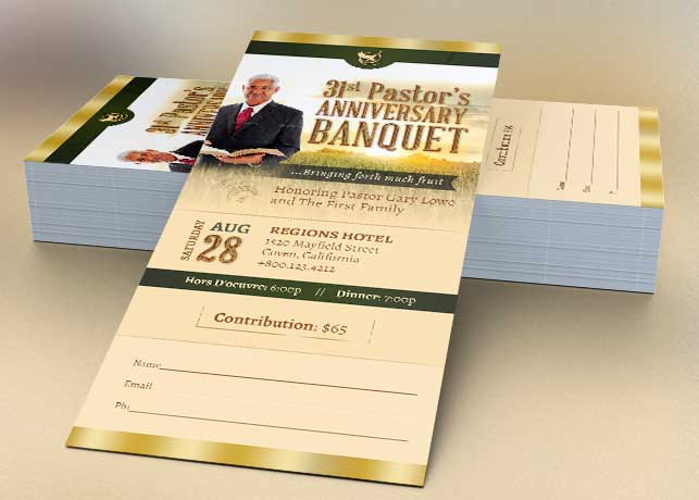 Pastor Anniversary Harvest Ticket Template