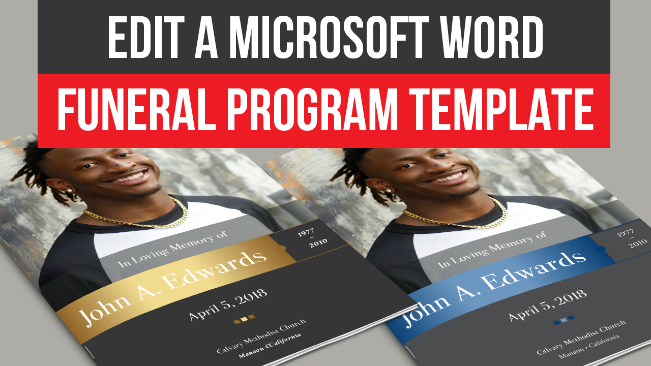 Edit Microsoft Word Funeral Program Template » Inspiks Market