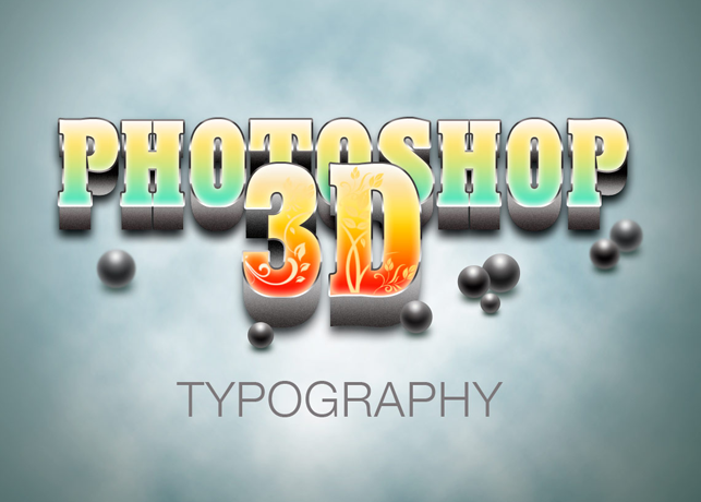 Photoshop 3D Typography PSD File