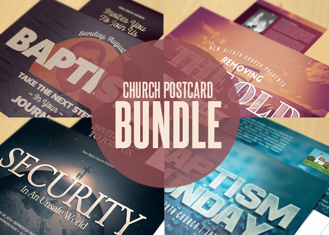 Church Postcard Template Bundle Inspiks Market