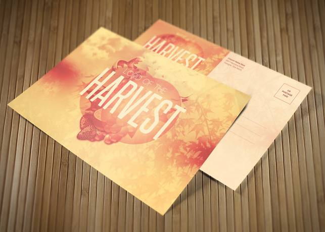 Lord of the Harvest Church Postcard Template