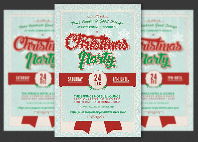 Church Christmas Party Flyer Template | Inspiks Market