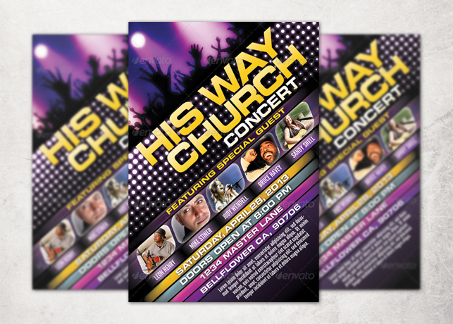 His Way Church Concert Flyer Template