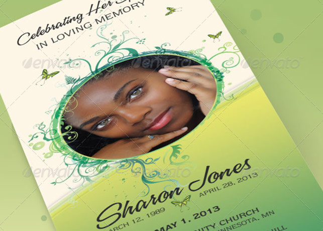 Decorative Tri-Fold Funeral Program