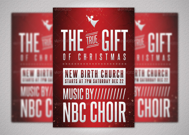 The Gift of Christmas Church Flyer Template