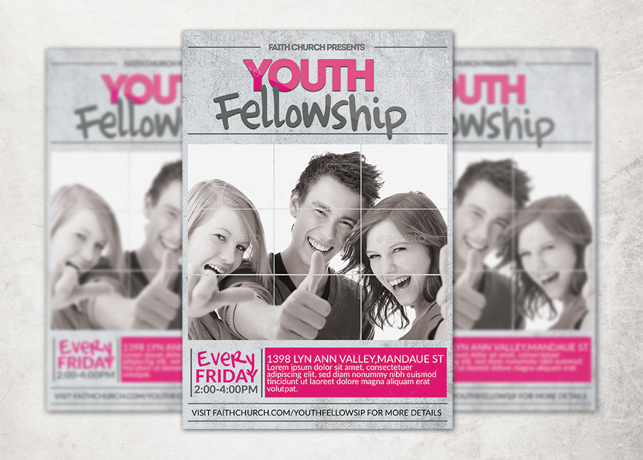 Youth Fellowship Church Flyer Template Inspiks Market