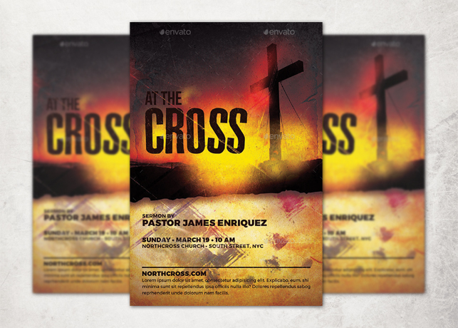 At the Cross Church Flyer Template