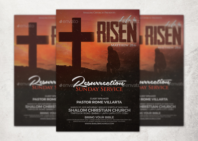 He is Risen Church Flyer Template