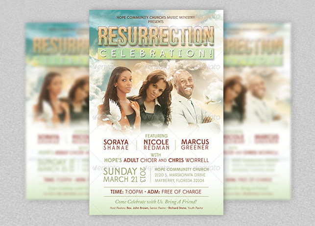 Resurrection Celebration Church Flyer Template