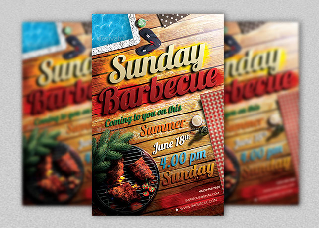 Sunday Barbecue Flyer template