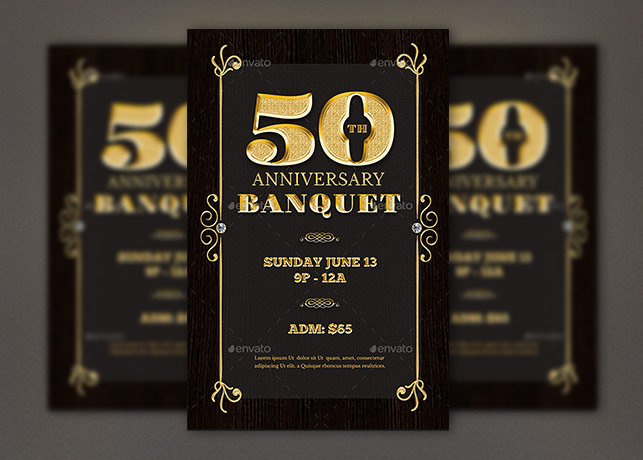 Classy Anniversary Flyer Photoshop Template