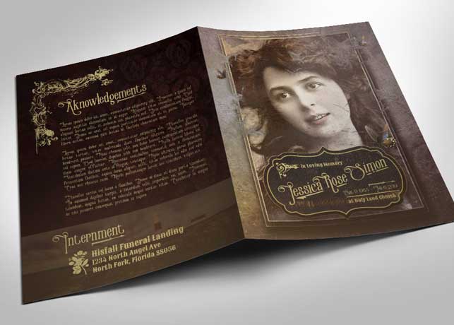 Victorian Style Funeral Program Template