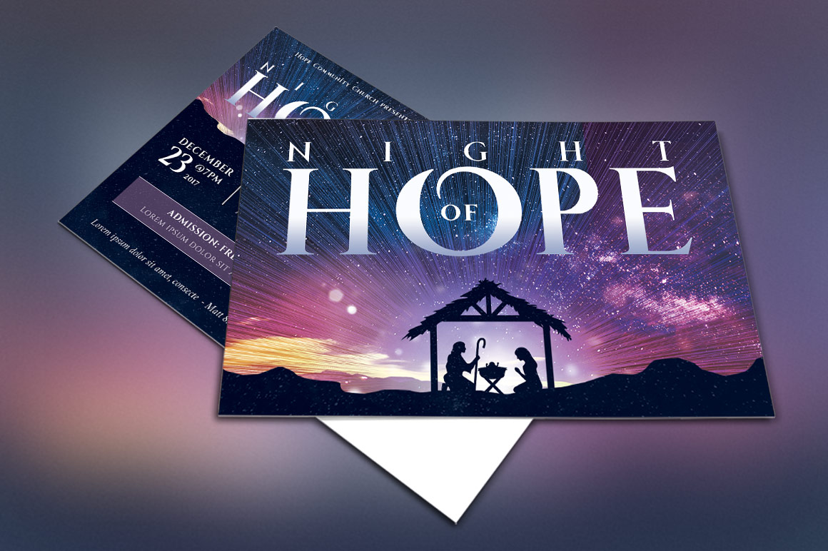 Christmas Hope Cantata Postcard Template  Inspiks Market