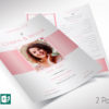 White Pink Single Sheet Funeral Program Word Publisher Template V2