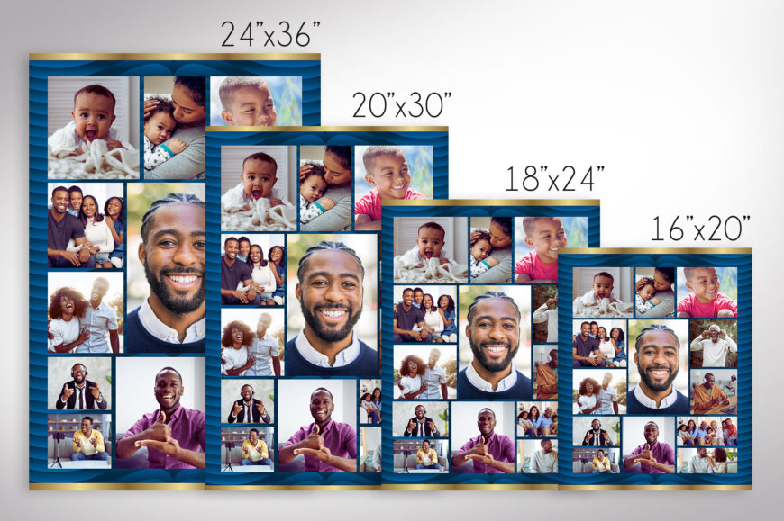 Funeral Photo Collage Poster Template Set