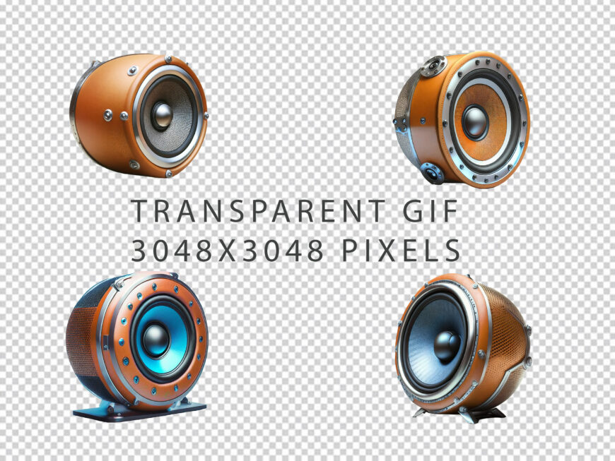 Orange Spherical Speaker Free Transparent PNG