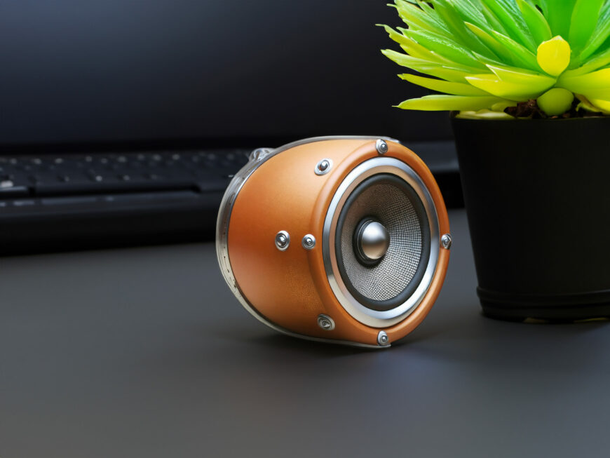 Orange Spherical Speaker Free Transparent PNG