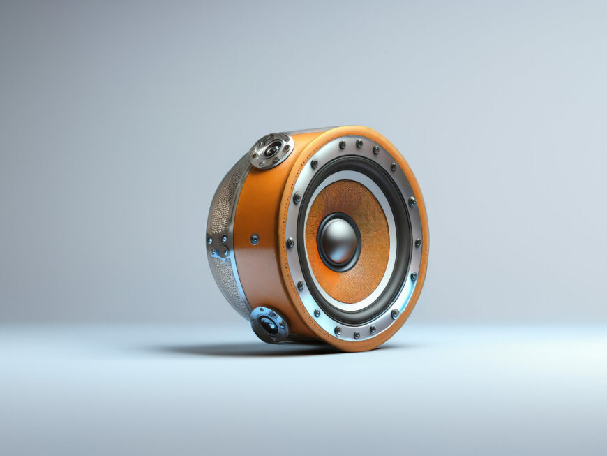 Orange Spherical Speaker Free Transparent PNG