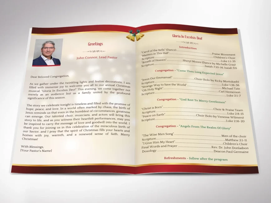 Gloria Christmas Program Template, Canva Template