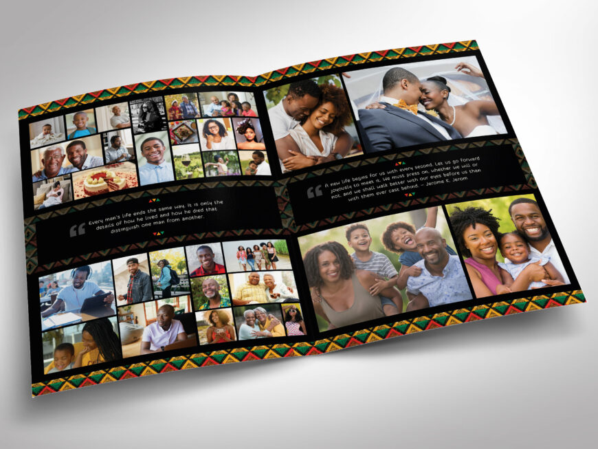 African Tabloid Funeral Program Template