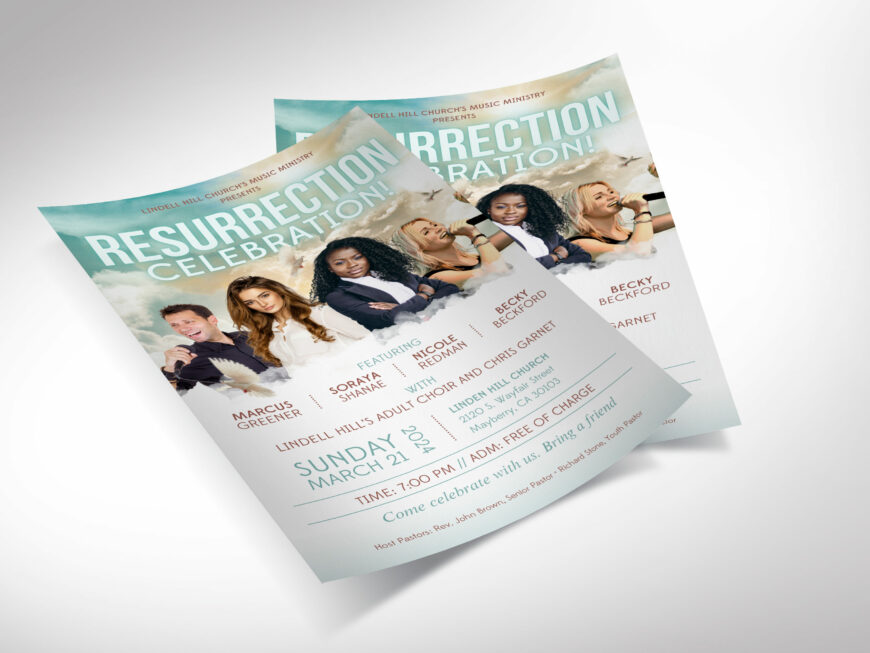 Resurrection Celebration Flyer Canva Template