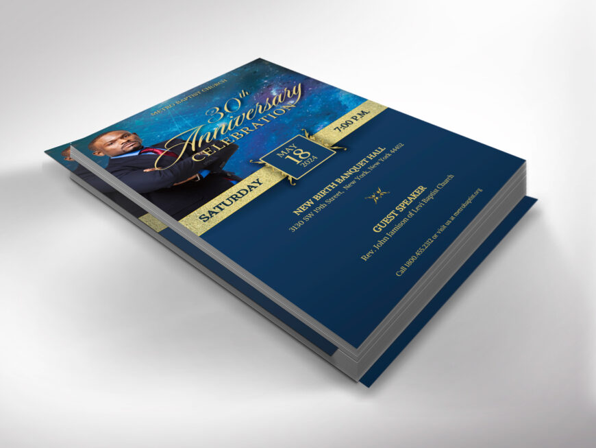 Church Anniversary Banquet Flyer Template for Canva