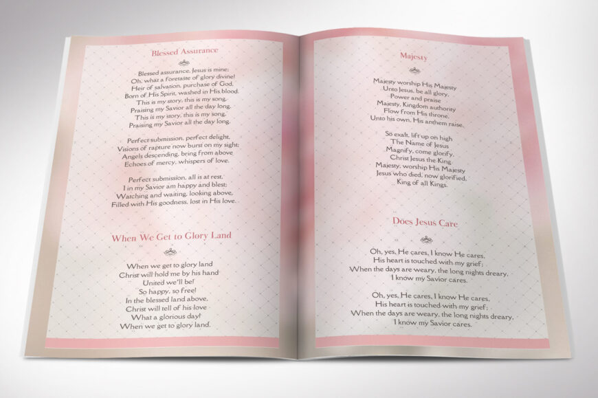 Glamour Funeral Program Template for Canva