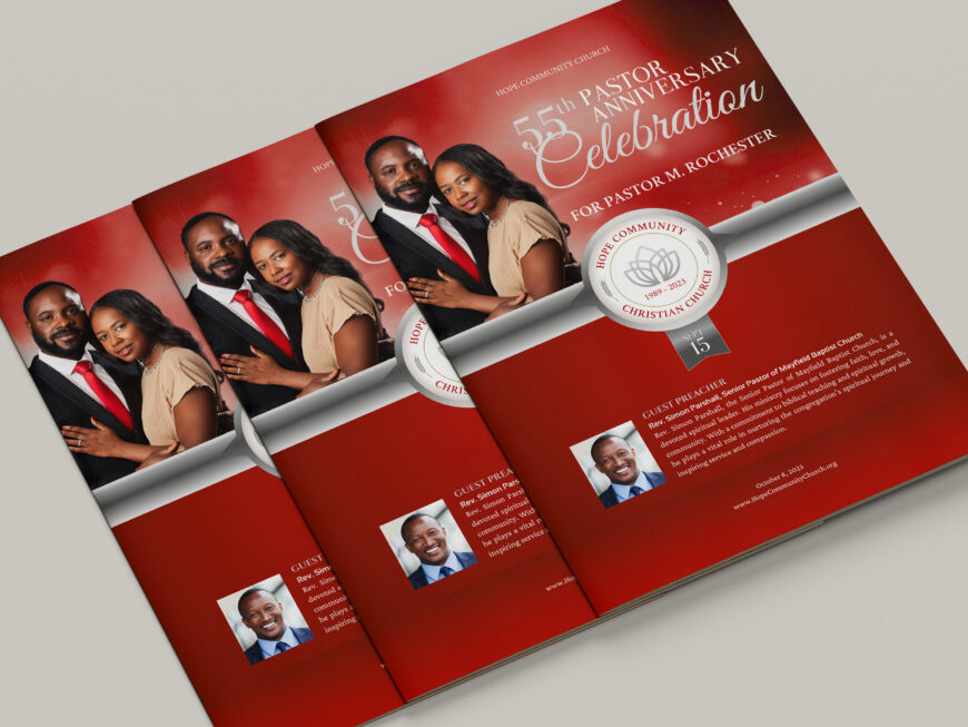 Souvenir Book Pastor Anniversary Template for Canva