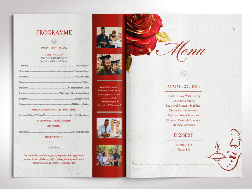 Souvenir Book Pastor Anniversary Template for Canva